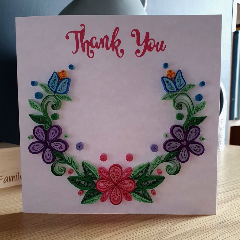 Handmade Quilled Paper Flower Thank You Card - Etsy