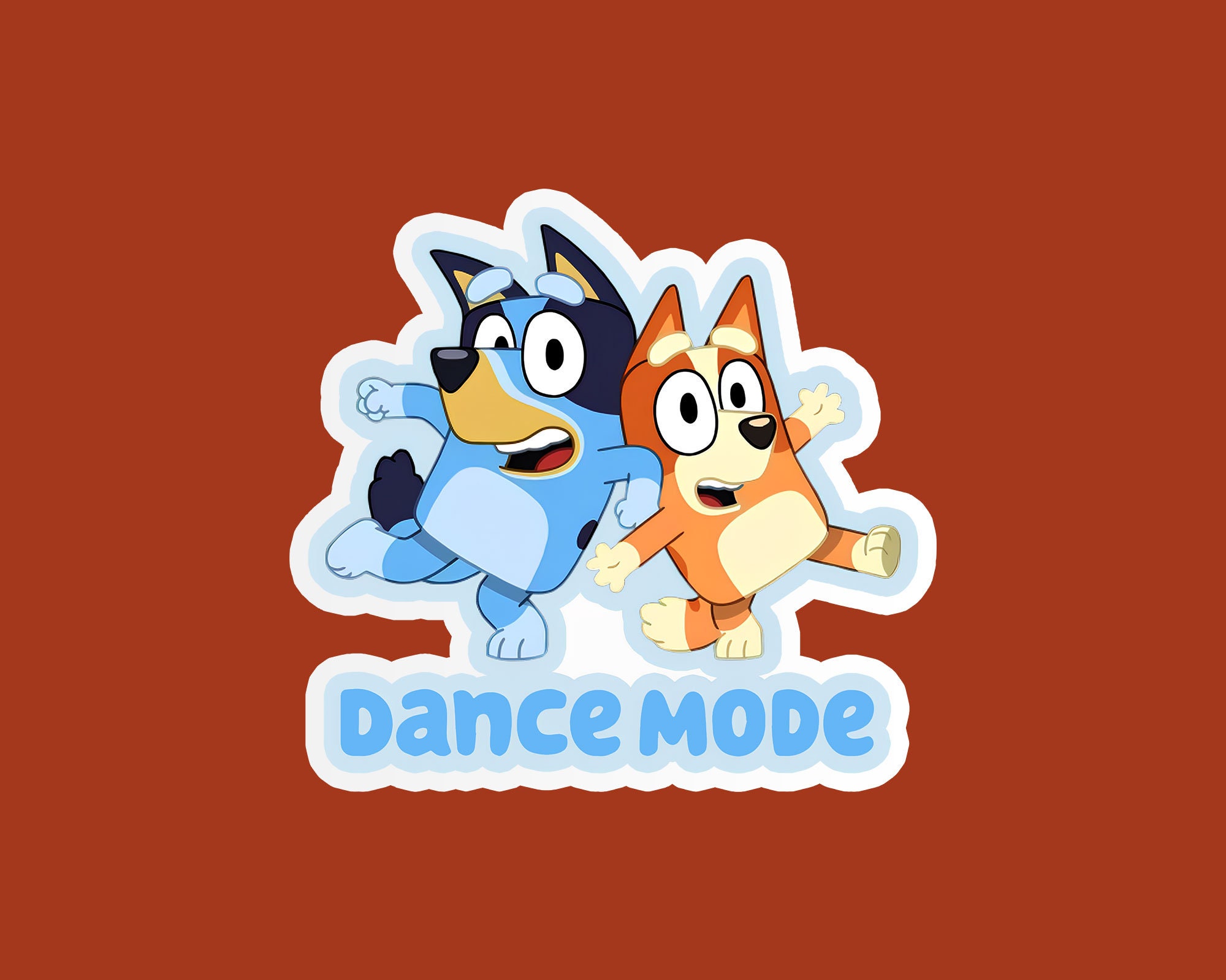 Bluey Dance Mode Stickers Bluey Stickers Bingo Bandit Heeler Etsy UK