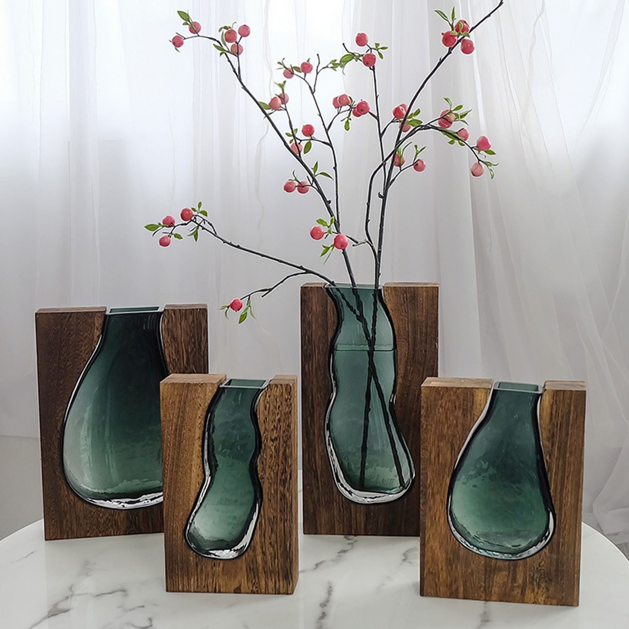Minimalist Resin and Wood Vase Handmade Indoor Wood Epoxy Etsy
