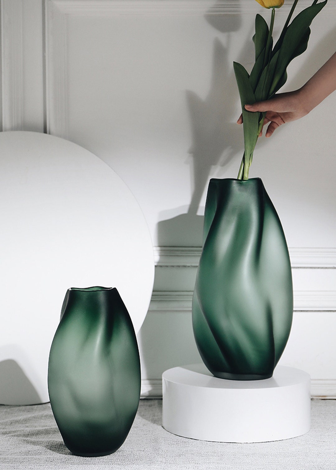 Minimalist Glass Vase Handmade Indoor Glass Flower Pot / Etsy