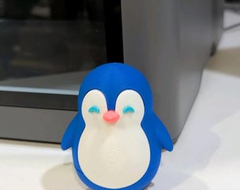 Schattige wiebelende pinguïn STL, Roly Poly Penguin-speelgoed, schattige bureaugenoot, balancerend fidgetdecor, afdrukbaar STL-bestand
