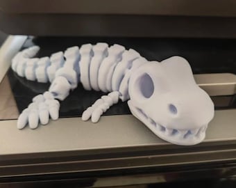 Flexi-skelet T-Rex STL, gelede dinosaurusspeelgoed, beweegbare fossiele figuur, metgezel bureau, afdrukbaar STL-bestand