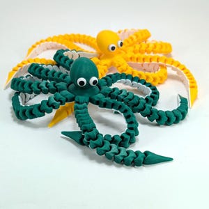 Plik STL z uroczą ośmiornicą Flexi, uroczy brelok do kluczy do druku 3D, plik STL z ruchomą ośmiornicą do druku 3D, pliki do druku STL