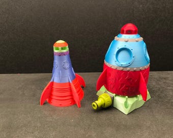 3D-geprint STL-bestand sprinklerraket, sprinklerraket STL | 3D-print waterspeelgoed | Print-in-place tuinsproeier
