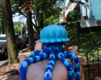 Flexi Jellyfish STL 3D-print, beweegbaar dierenspeelgoed, Flexi Desk Pet schattig 3D-printbestand