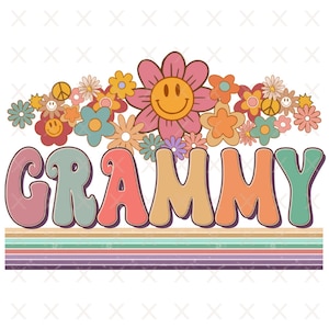 Groovy Grammy png, retro grandma sublimation designs downloads, boho mama clipart files download, vintage family shirt Digital Design files