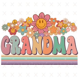 Groovy grandma png, retro grandma sublimation designs downloads, boho mama clipart files download, vintage family shirt Digital Design files