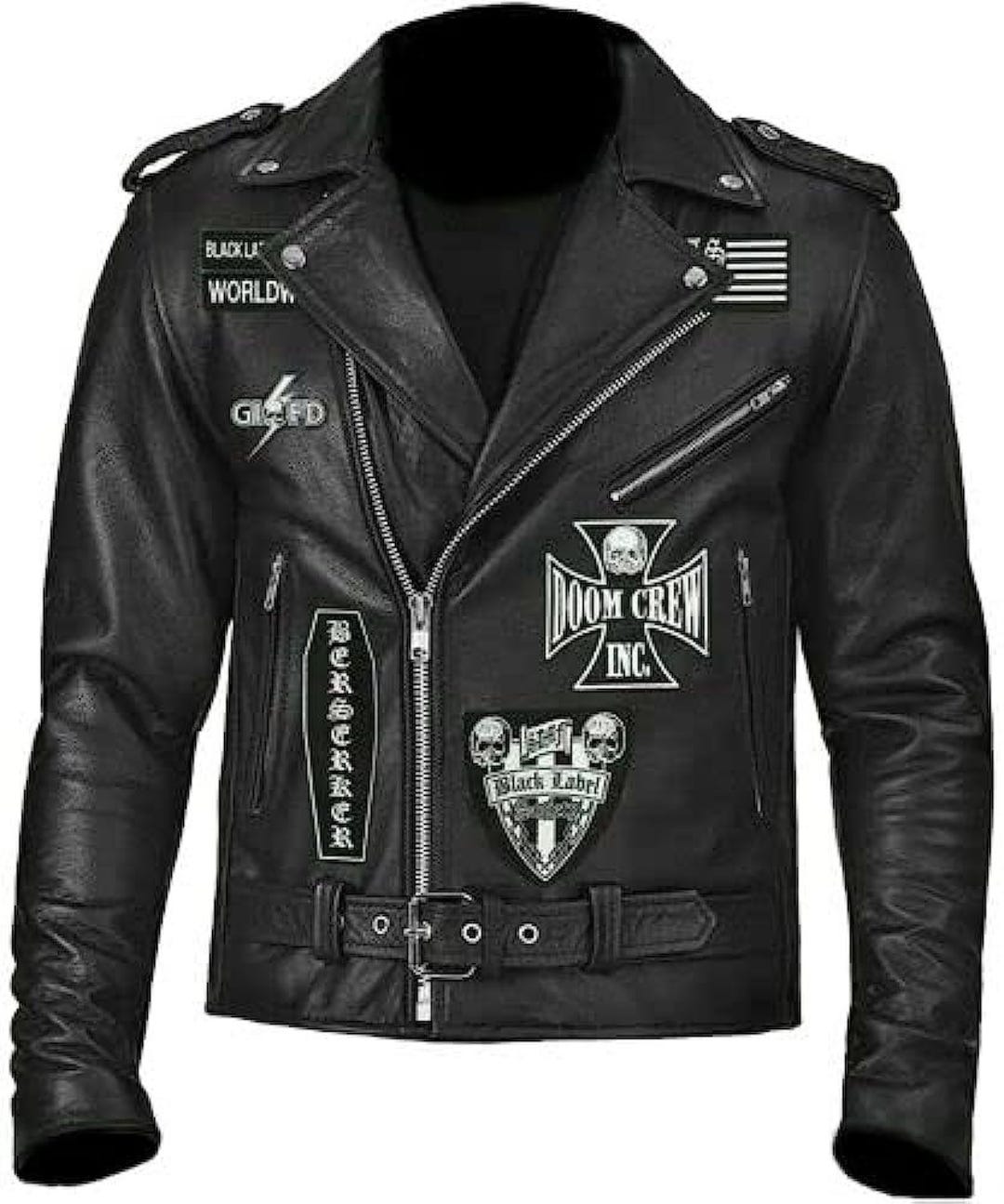 Black Label Society Motorcycle Black Leather Jacket - Etsy