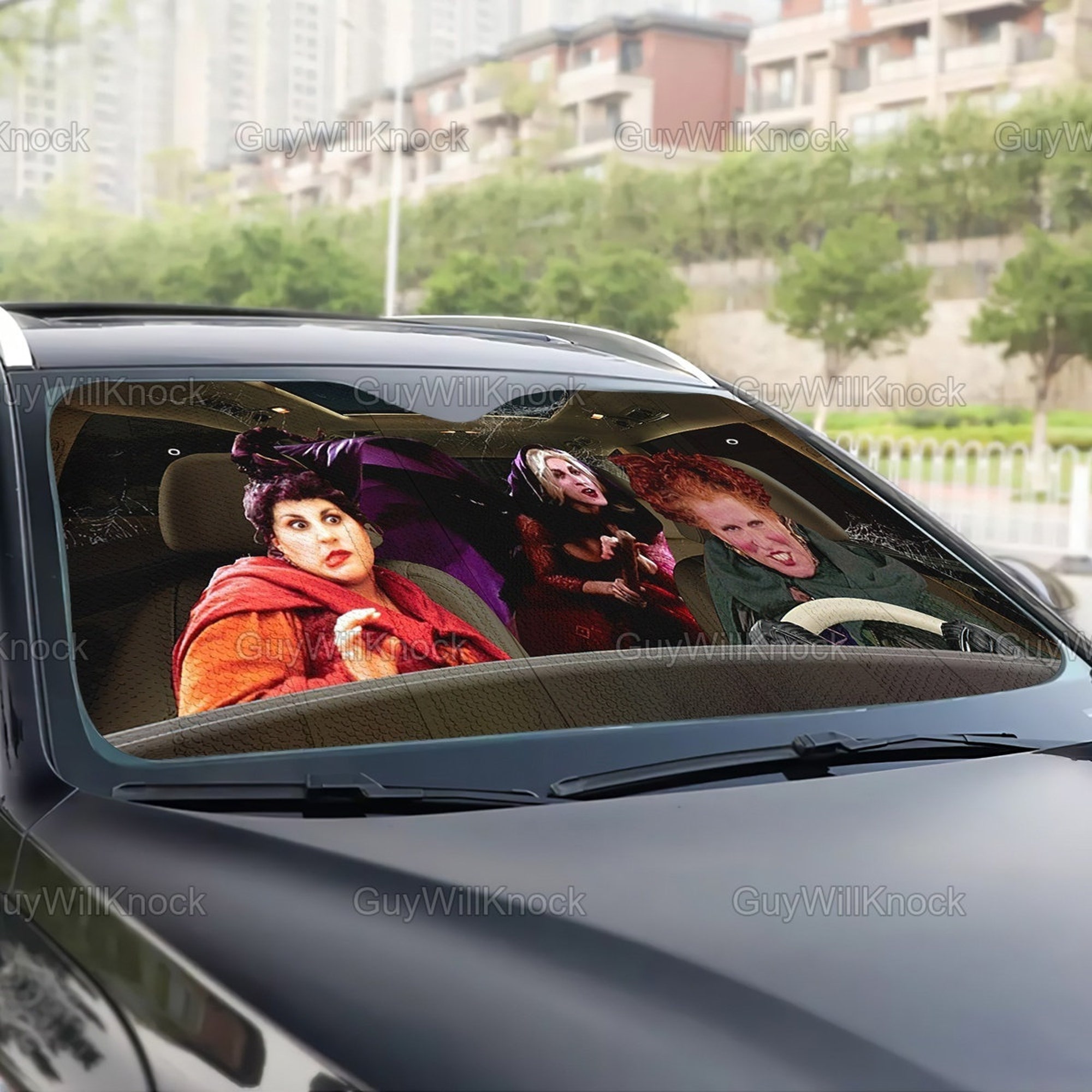 Halloween Auto-Deko - Solarbetriebene Schüttelkopf-Hexe Fürs Armaturenbrett