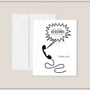 Odio su teléfono divertido / Tarjetas para personas encarceladas / Prisión Esposa Familia Amiga Novia / Amor a distancia Apoyo Inspiración