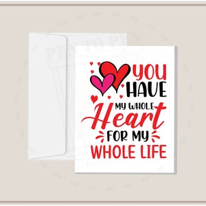 Tienes todo mi corazón / Tarjeta del día de San Valentín para encarcelado / Esposa en prisión Amiga de la familia Novia / Larga distancia / Apoyo de amor verdadero