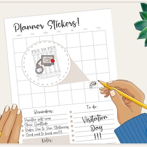 Cuffed Video Call Jail / Prison Wife Phone Call Planner Sticker / Family Friend Girlfriend / Long Distance Love Support, Inspiration Cute