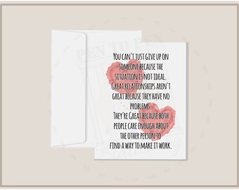 Make It Work Relationship | Cards for Incarcerated Individuals | Prison Wife Family Girlfriend | Long Distance | Love Support Inspiration