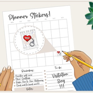 Visitación a la cárcel con esposas / Prison Wife Phone Call Planner Sticker / Family Friend Girlfriend / Long Distance Love Support, Inspiration Cute