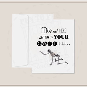 Esperando tu llamada Esqueleto / Tarjetas para personas encarceladas / Prisión Esposa Familia Amiga Novia / Larga distancia / Apoyo amoroso