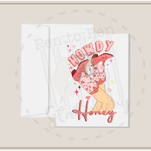 Howdy Honey / Tarjeta de San Valentín para encarcelados / Esposa en prisión Amiga de la familia Novia / Larga distancia / Inspiración de apoyo de amor verdadero