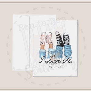 I Love Us Converse Light, Med, & Dark Skin Tones Cards para encarcelados / Prison Wife Family Friend Girlfriend / Long Distance Love Support