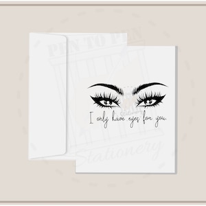 Solo tengo ojos para ti 1 Pestañas / Tarjetas para personas encarceladas / Esposa en prisión Amiga de la familia Novia / Larga distancia / Apoyo amoroso