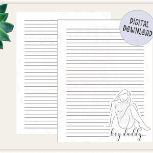 Hola papá... / Papel de escritura de cartas de papelería imprimible / Descarga digital instantánea / Carta de EE. UU. 8.5x11 y A4 PDF forrado /
