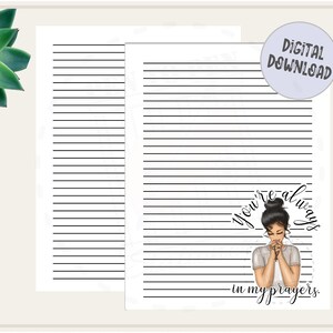 Siempre estás en mis oraciones - Papel de escritura de cartas de papelería ligera / imprimible / Descarga digital instantánea / Carta de EE. UU. 8.5x11 y A4 PDF forrado