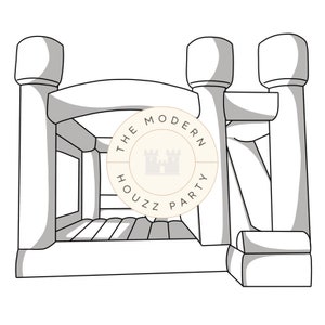 White Bounce House Slide Sketch Drawing