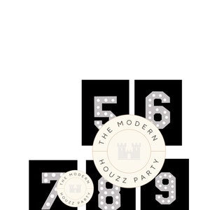 Marquee Numbers Digital Image (Numbers 5,6,7,8,9)