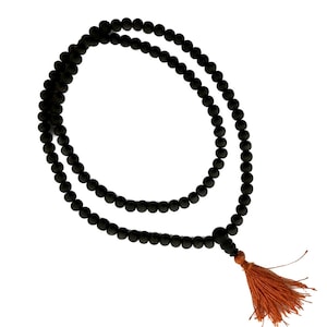 Certified Karungali Malai Original 10mm (108 Beads) 100% Natural Unpolished Karungali Malai Black Ebony Wood Mala Original Karungali Malai