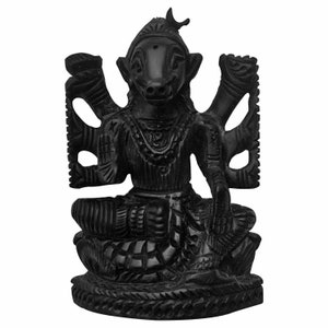 Karungali Varahi Amman Statue 4 Inches 100% Natural Made of Original Ebony Wood Goddess Varahi Amman Idol for Puja Handmade Carving