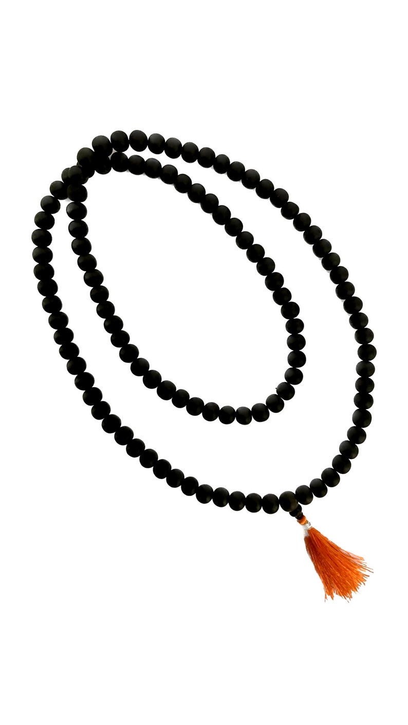 Certified Karungali Malai Original 10mm (108 Beads) 100% Natural Unpolished Karungali Malai Black Ebony Wood Mala Original Karungali Malai