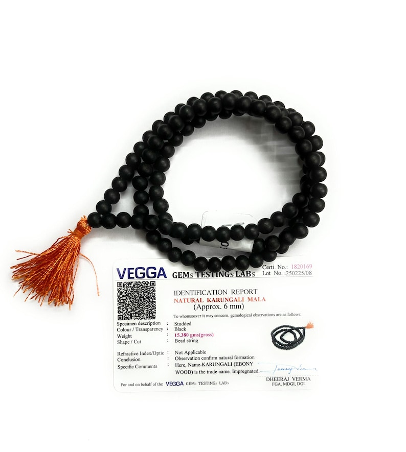 6mm Karungali Mala for women