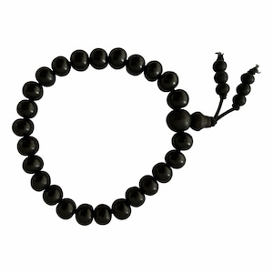 Lab Certified Karungali Bracelet 8mm (25+1 Beads) 100% Natural Unpolished Karungali Bracelet, Black Ebony Bracelet for Men & Women