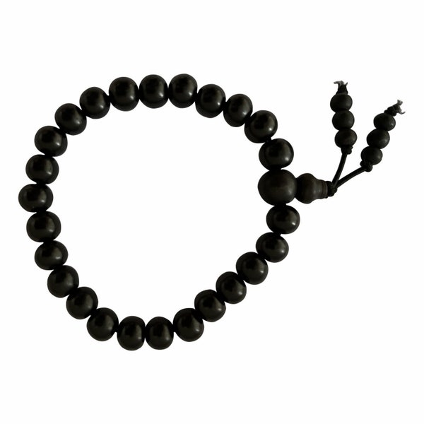 Karungali Bracelet 8mm (25+1 Beads) 100% Natural Unpolished Ebony Bracelet (Pack of 1) Black Ebony Wood Karungali Kattai Bracelet