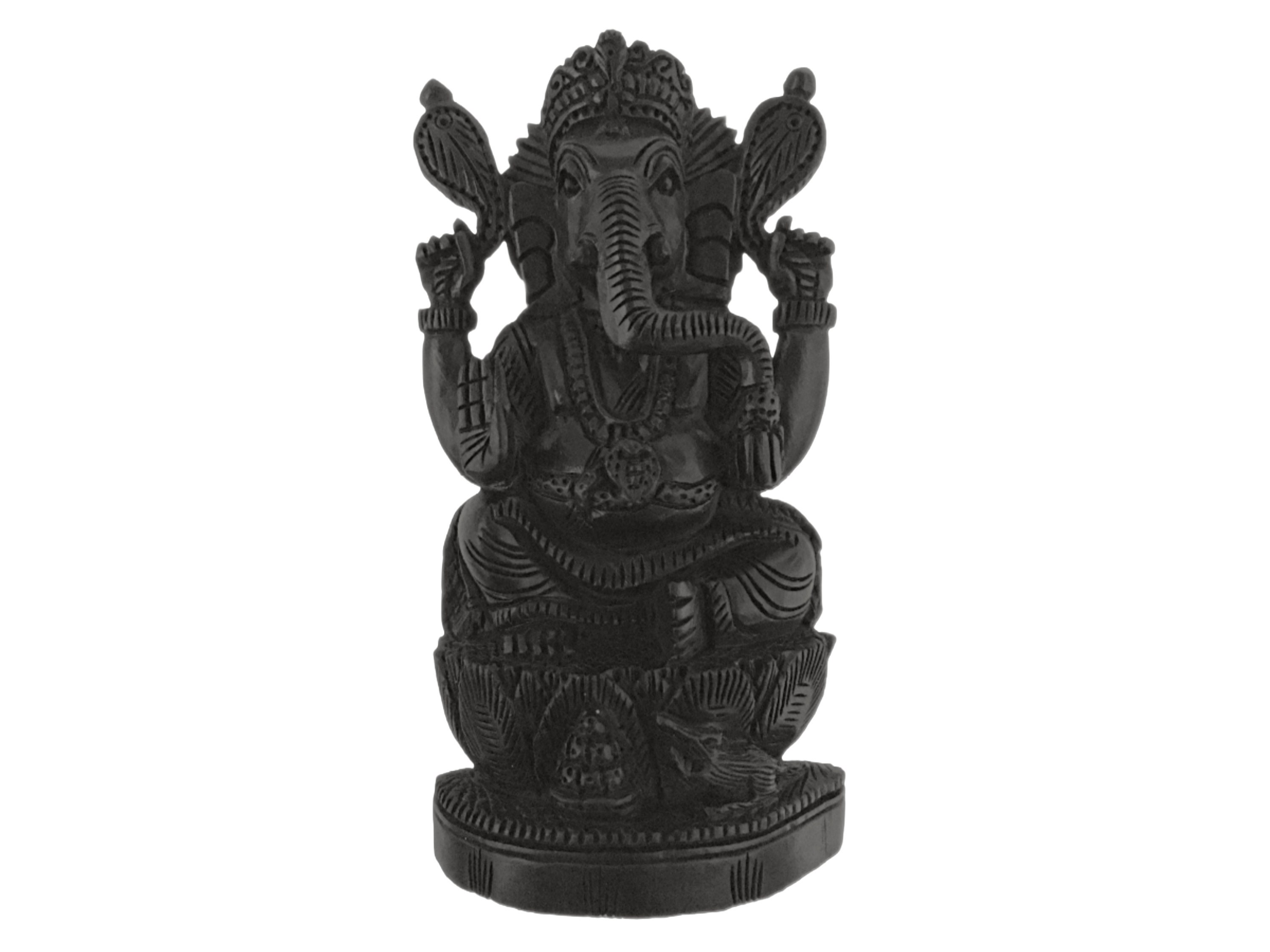 Karungali Vinyagar Statue 6 Inches 100% Natural Made of Original Ebony Wood God Ganesh Idol for Puja Handmade Carving