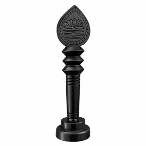 Karungali Vel with Stand Natural Unpolished Ebony Wood Vel (3 Inches) Handmade Carving Wood Ideal for Lord Murugan Vel puja/Worship