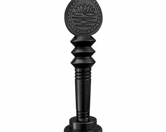 Karungali Vel with Stand Natural Unpolished Ebony Wood Vel (3 Inches) Handmade Carving Wood Ideal for Lord Murugan Vel puja/Worship