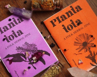 Issues One & Two of Planta Tota Zine bundle. Calendula and Elder. Comes with free packet of wild crafted loose herbal incense.