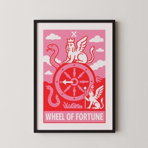 Wheel of Fortune - [THE MATCHBOX SERIES] - Digital download. Vintage, mid-20th century, retro matchbox label, comic book, flat illustration.