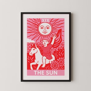 The Sun – [DIE STREICHHOLZSCHACHTEL-SERIE] – Digitaler Download. Vintage, Mitte des 20. Jahrhunderts, Retro-Streichholzschachtel-Etikett, Comicbuch, flache Illustration.