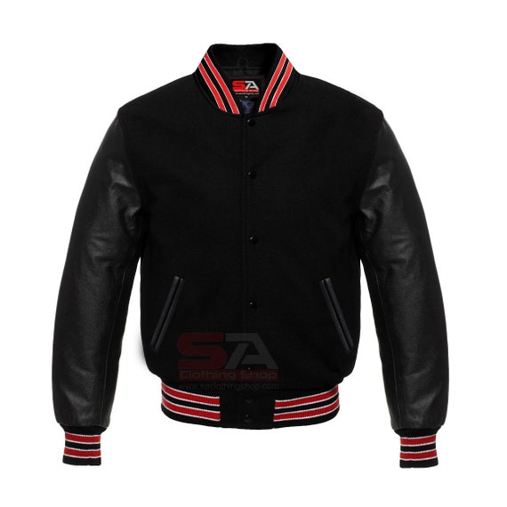 Mens leather deals letterman jackets