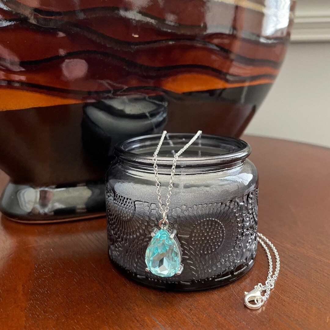 •STRAY• turquoise teardrop + gold necklace (various lengths)