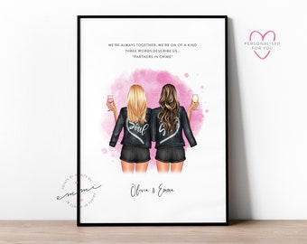 Custom Best Friend Print, Bestie Gift, Birthday, Best Friend Gift, Best Friends, Gift for Her, Gift for Friend, Sister, Maid of Honour