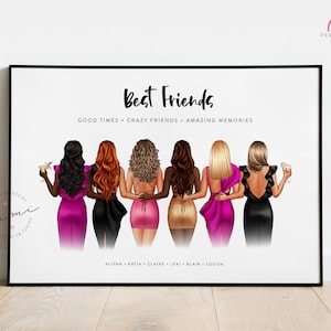 Amigo do grupo grande impressão de <br> Entrega Rápida? Personalizado, Personalizado | Impressão 10 Amigos, Viagem de Meninas, Colegas de Trabalho, Aniversário, Presente, Melhores Amigos, Galentines