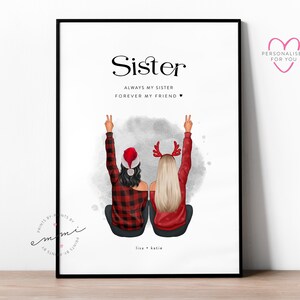 Impressão da irmã do Xmas de <br> Entrega Rápida? Personalizado, Personalizado | Aniversário ou presente para amiga, irmã, mãe, mãe, prima, melhores amigas, família