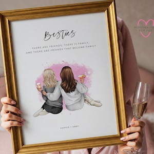 Bester Freund Druck | Individuell, Personalisiert | Geburtstagsgeschenk für Freundin, Schwester, Mutter, Mama, Cousin, Besties, Familie, Arbeitsfreunde