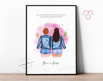 Custom Best Friend Print, Bestie Gift, Birthday, Best Friend Gift, Best Friends, Gift for Her, Gift for Friend, Sister, Maid of Honour