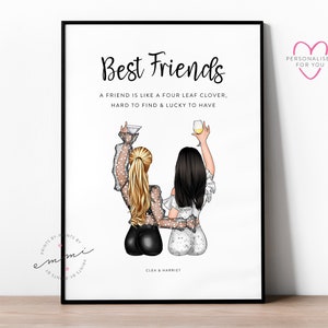 Bestie Print | Dostosowane, Spersonalizowane | Bestie, Najlepszy przyjaciel, Przyjaźń, Przyjaciel, Prezent, Urodziny, Boże Narodzenie, Siostra, Kuzynka, Córka