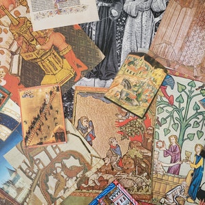 Medieval Ephemera Set / Medieval Scrapbooking Set / 50 pieces / Scrapbooking Set assorted / Diary Journal Craft Kit