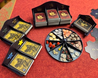 Ronde tokenbak en kaarthouders voor Heroes of Might and Magic III The Board Game