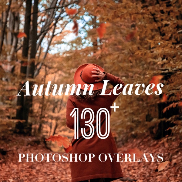 Photoshop Overlays, Autumn Leaves Photo Overlays Package, Leaf Foliage Fall Nature Tree Branches Plants PS Texture Background PNG JPG Bundle