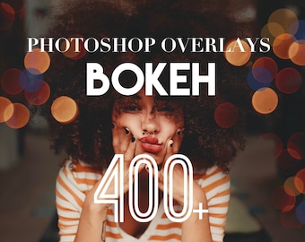 Bokeh Photoshop Overlays, Photo Overlays Package, Night City Light Portrait PS Texture Lighting Effect PNG JPG Psd Background  Bundle